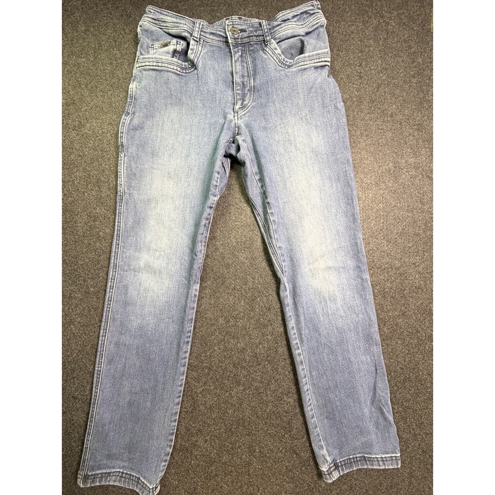 Kuhl Denim Jeans Mens 34x32 Indigo Dyed Straight Leg Med Wash 5 Pocket